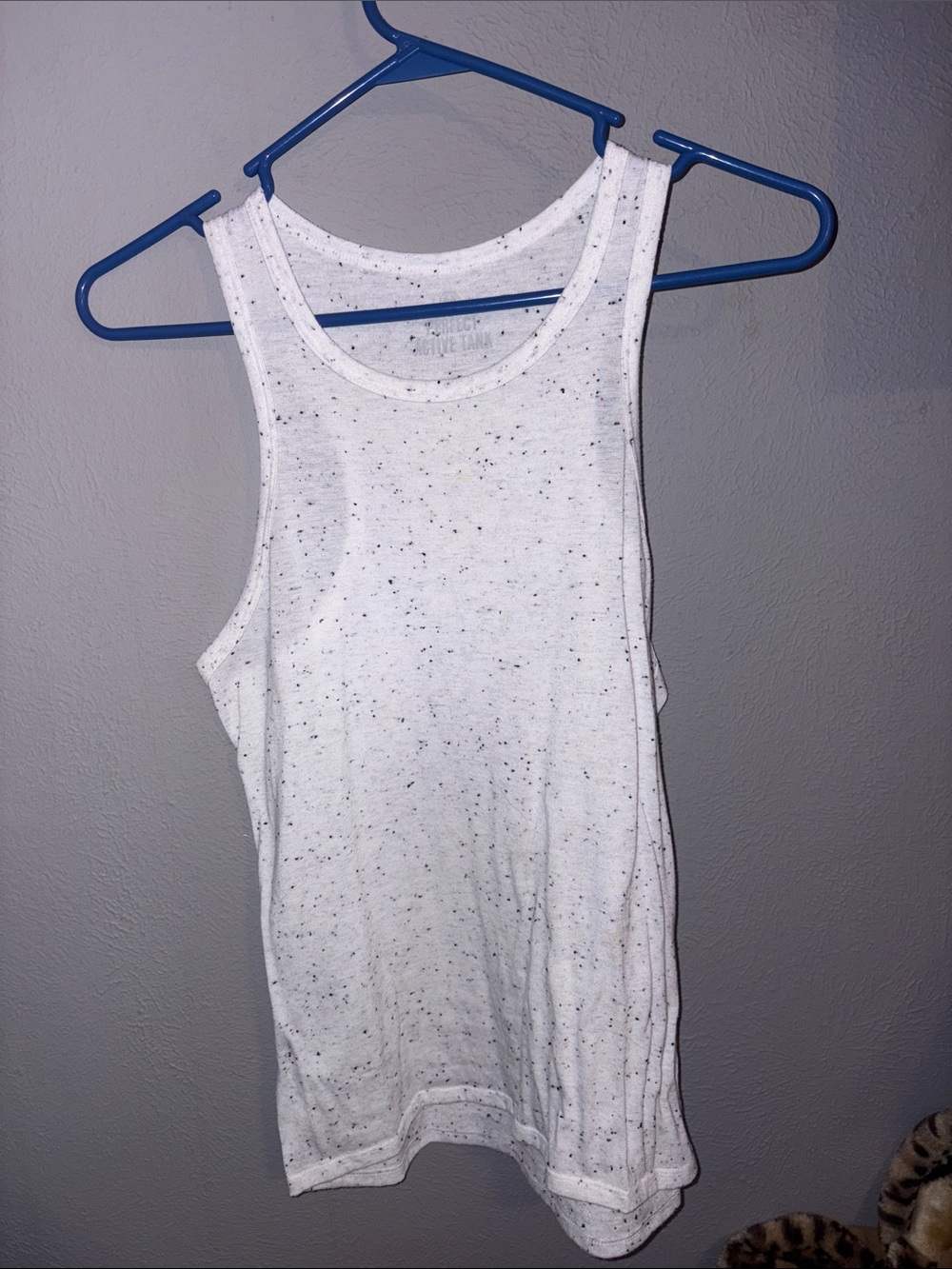 SO White Speckled Racerback Tank Top